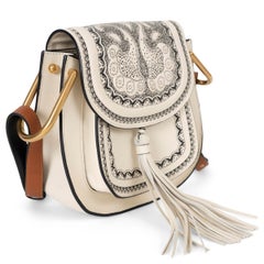 CHLOE cream leather 2016 HUDSON SMALL EMBOSSED Shoulder Bag