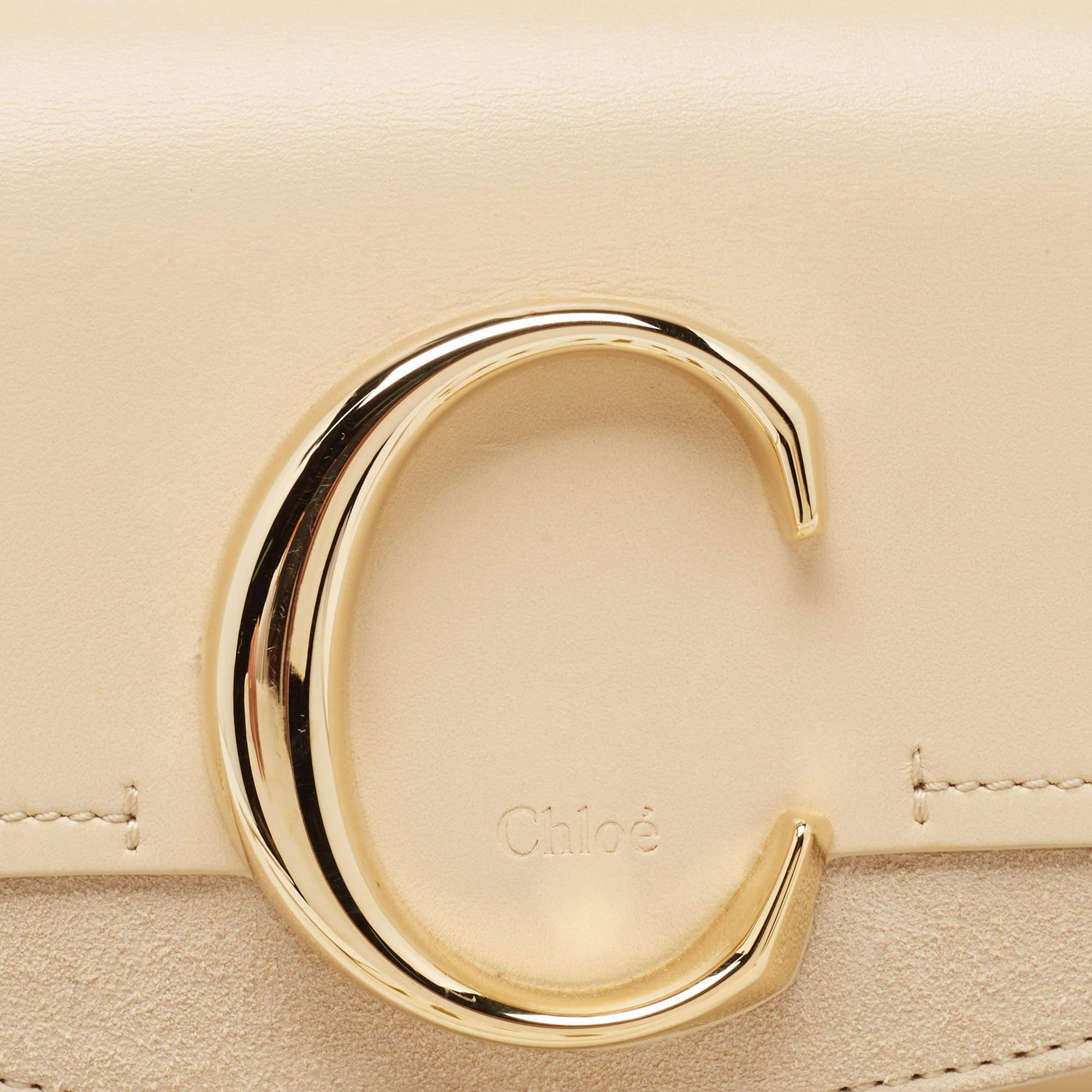 Chloe Cream Leather and Suede Chloe C Belt Bag For Sale 2