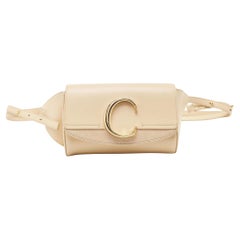 Used Chloe Cream Leather and Suede Chloe C Belt Bag