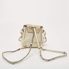 Chloe Cream Leather and Suede Mini Faye Daye Backpack