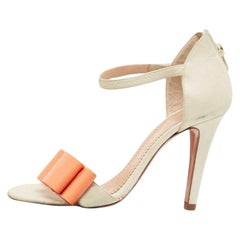 Chloe Cream Leather Ankle Strap Sandals Size 37