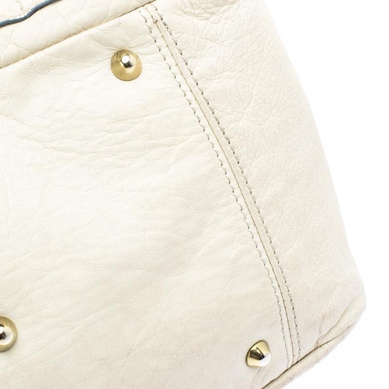Chloe Cream Leather Bay Satchel For Sale at 1stDibs