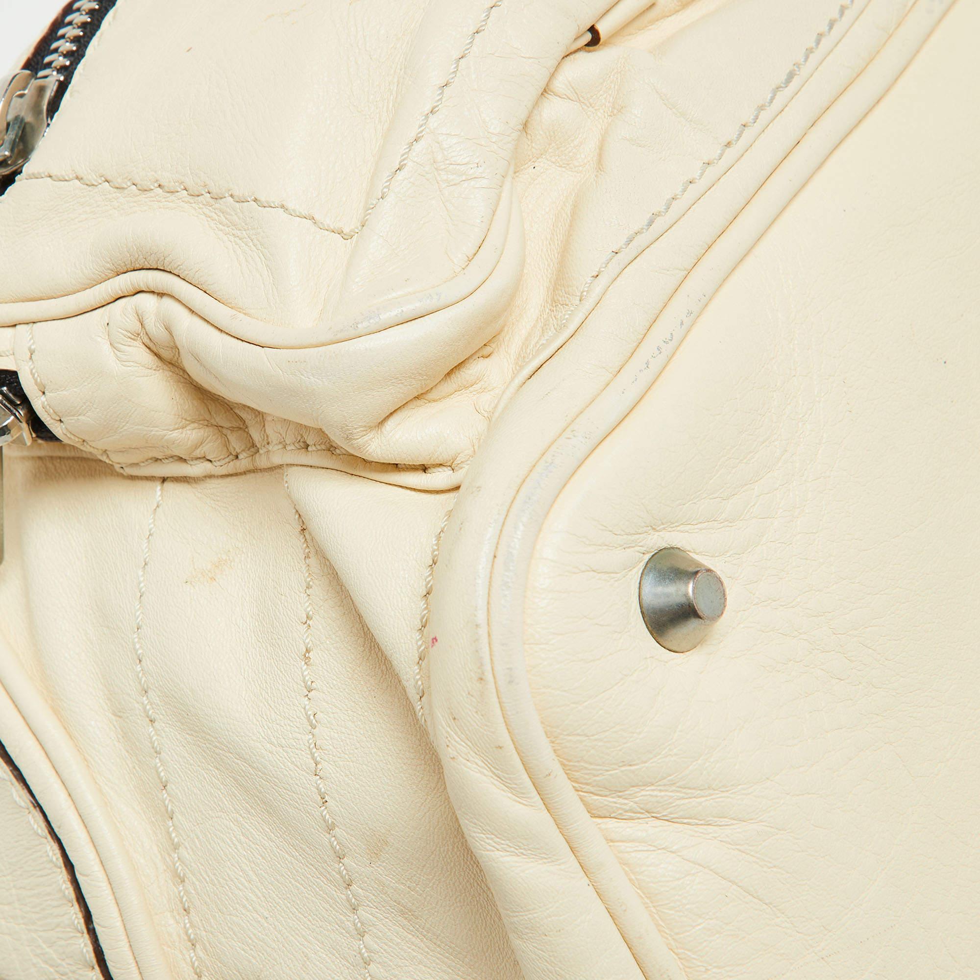 Chloe Cream Leather Betty Zip Satchel For Sale 2
