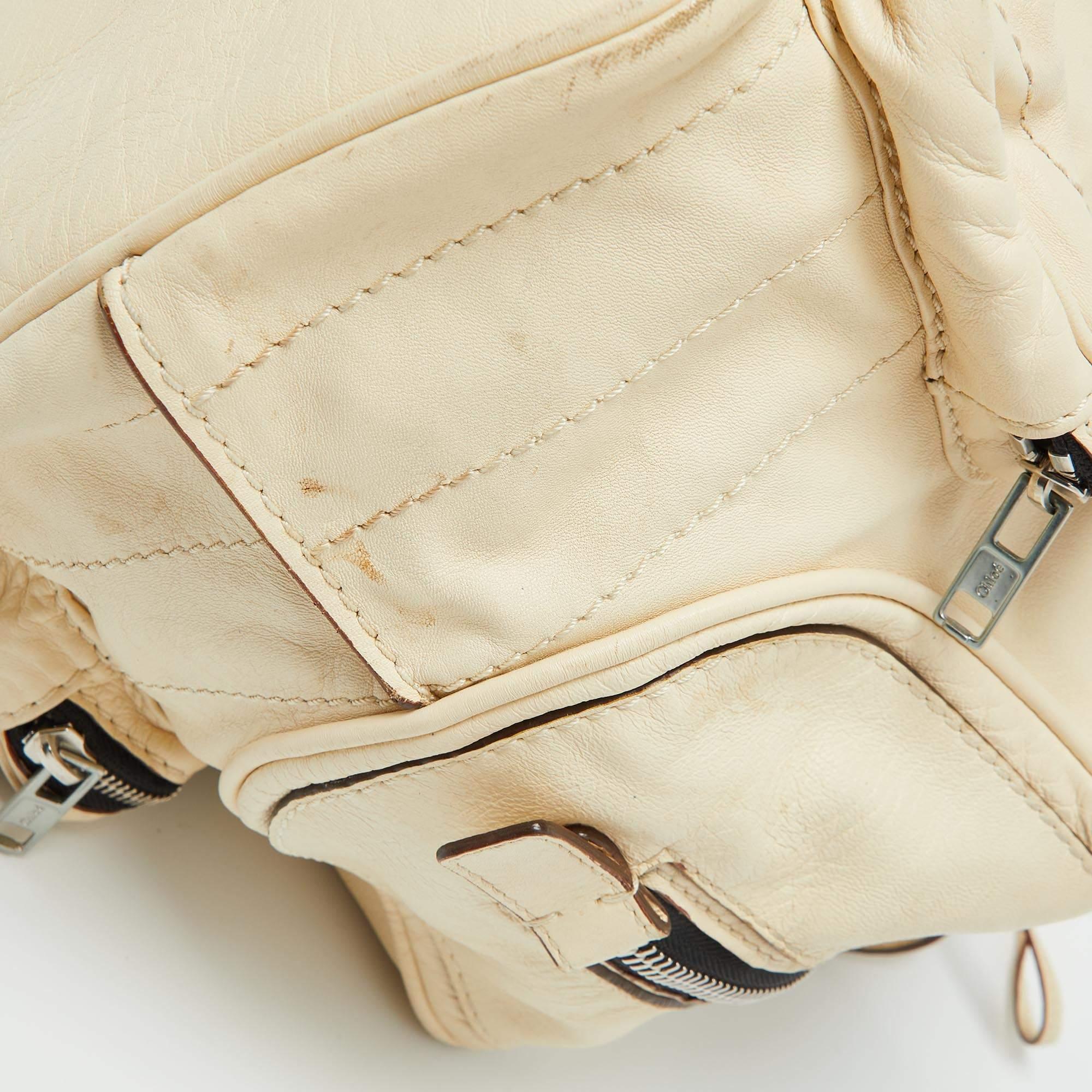 Chloe Cream Leather Betty Zip Satchel For Sale 3