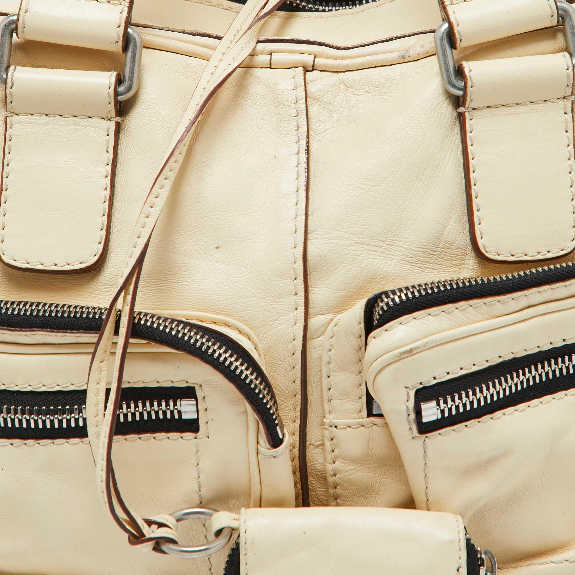 Chloe Cream Leather Betty Zip Satchel For Sale 4