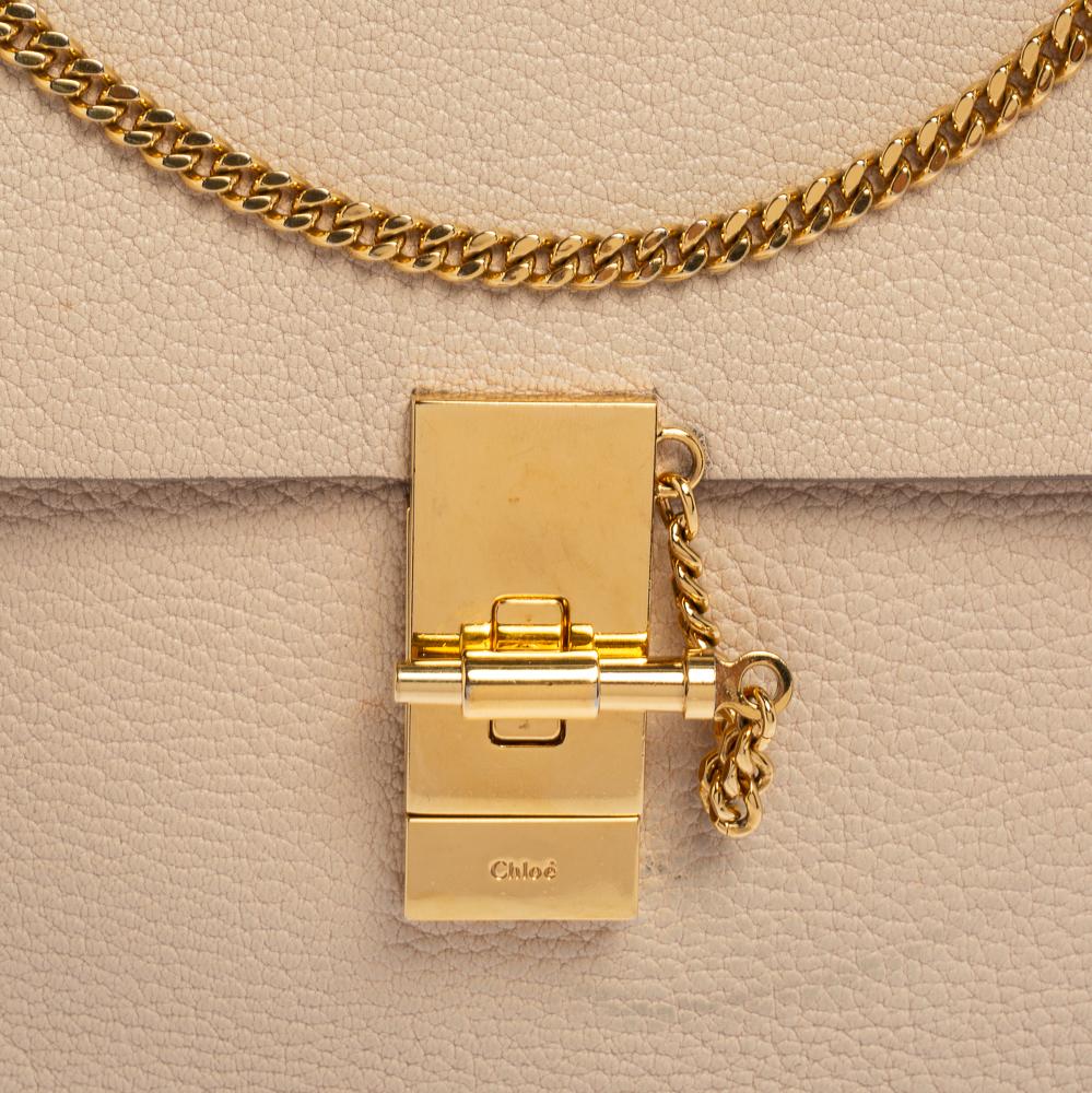Women's Chloé Cream Leather Medium Drew Shoulder Bag
