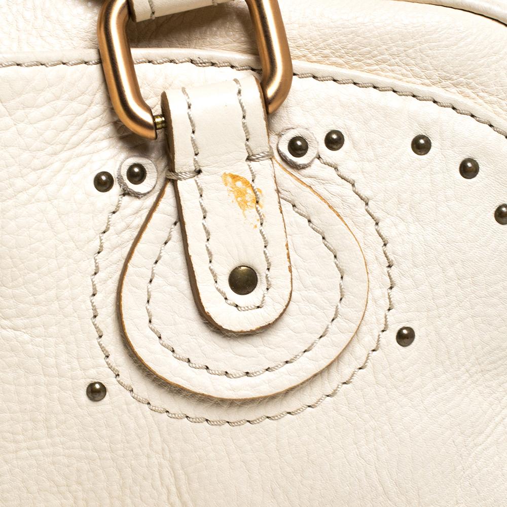 Chloe Cream Leather Paddington Zipped Satchel For Sale 4