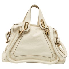 Cremefarbene Ledertasche mit Paraty Satchel