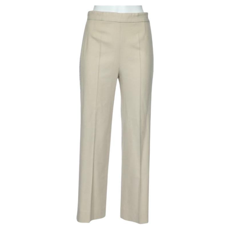Chloe Cream Wool Side Trim Detail Parallele Trousers M