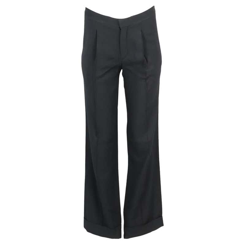 Chloe Warm White Crepe Tailored Wide Leg Cropped Trousers M at 1stDibs ...