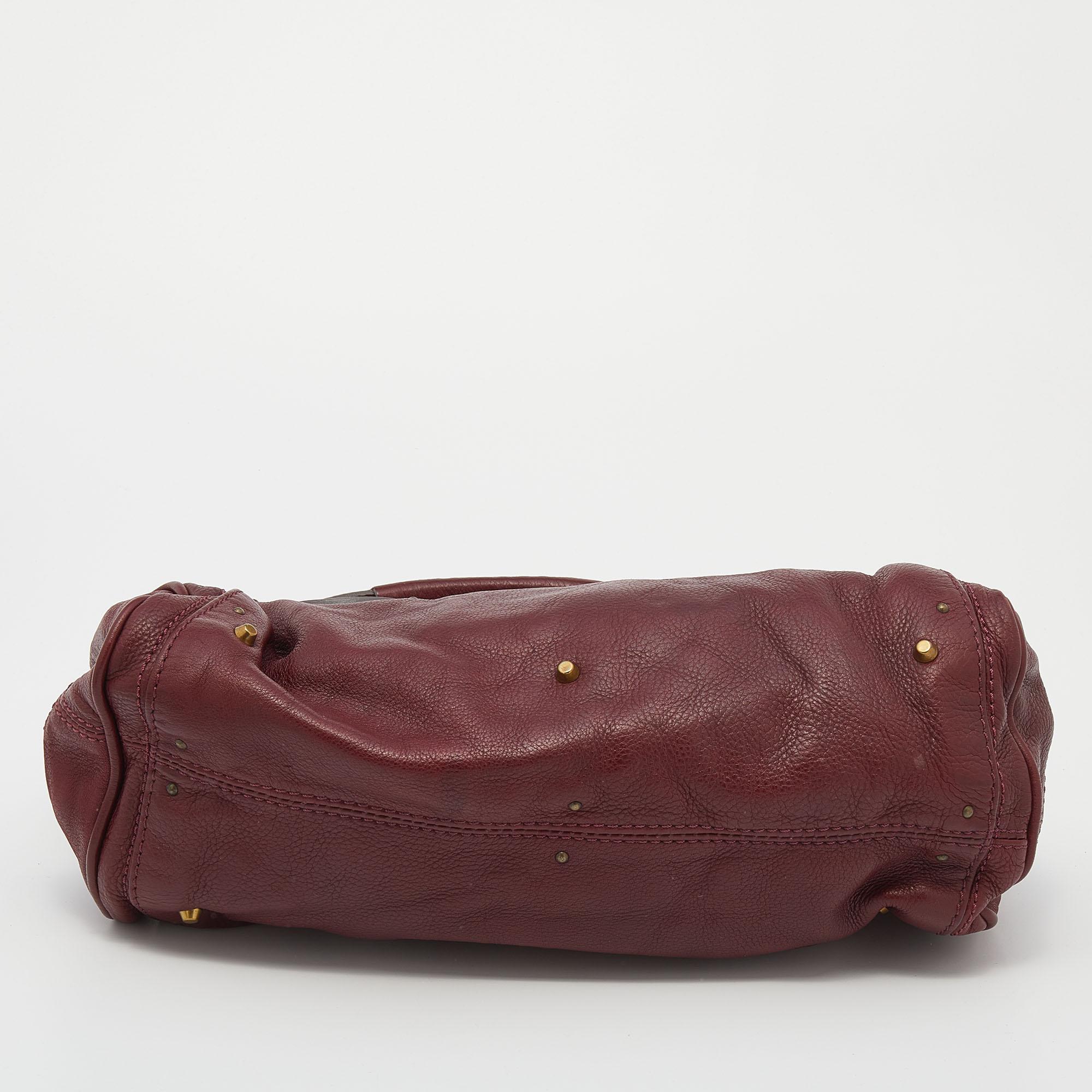 Chloe Crimson Medium Paddington Umhängetasche aus rotem Leder Damen