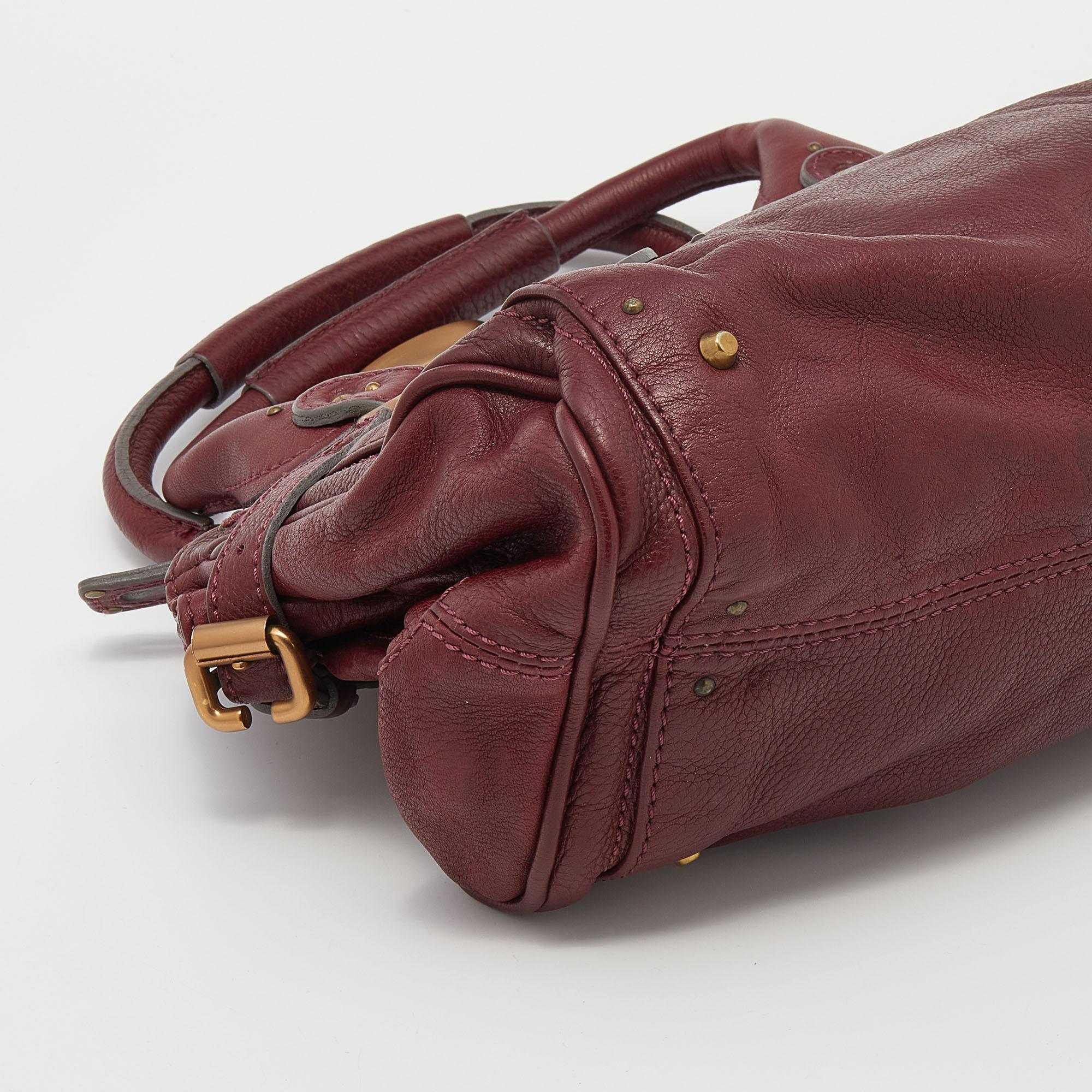 Chloe Crimson Medium Paddington Umhängetasche aus rotem Leder 1