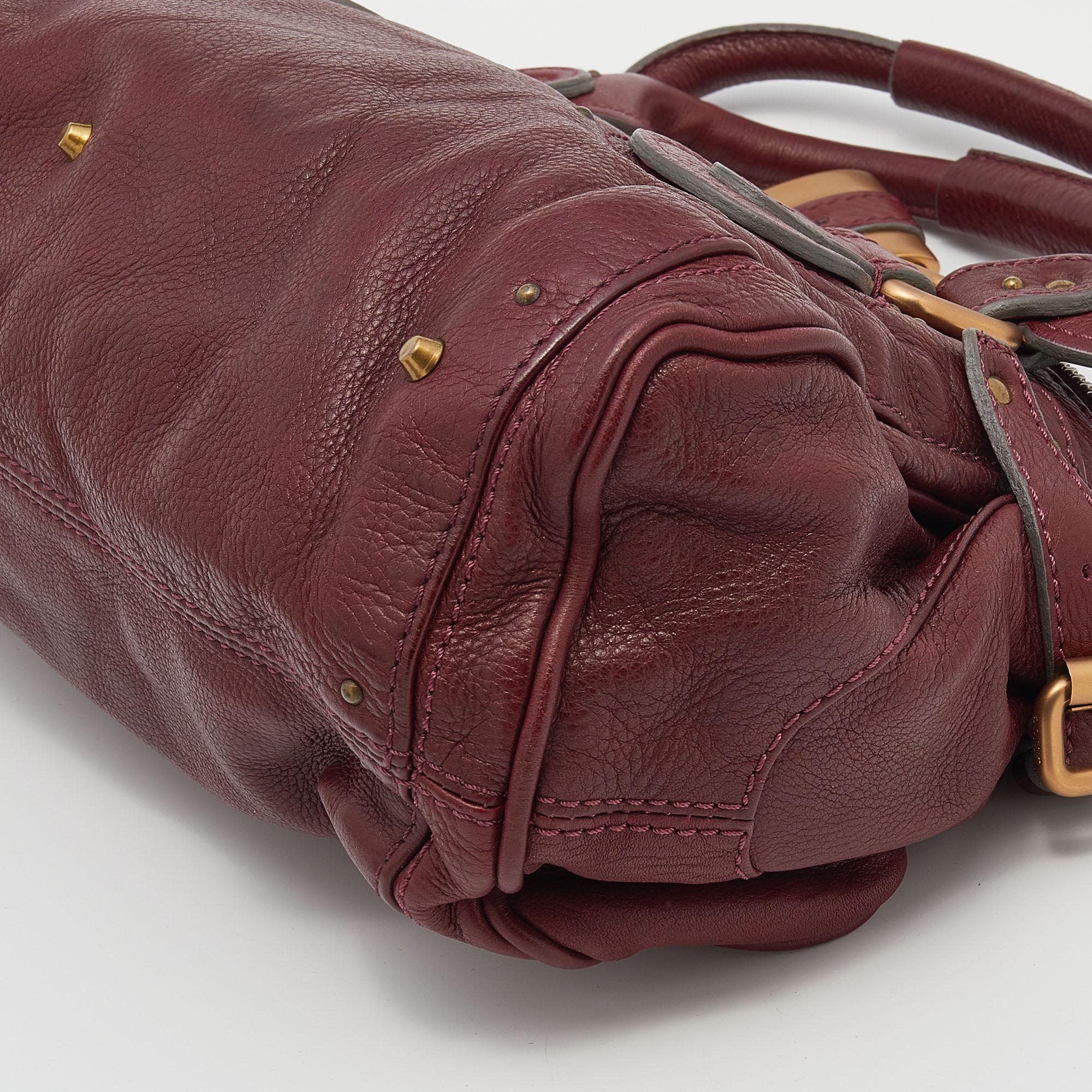 Chloe Crimson Medium Paddington Umhängetasche aus rotem Leder 2