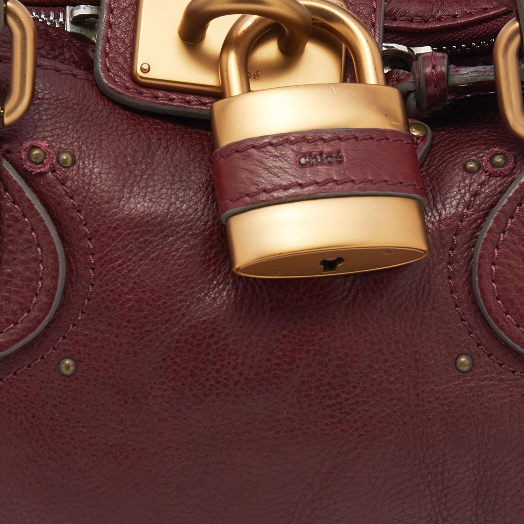 Chloe Crimson Medium Paddington Umhängetasche aus rotem Leder 3