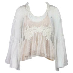 Chloe Crochet Trimmed Cotton Mesh Top
