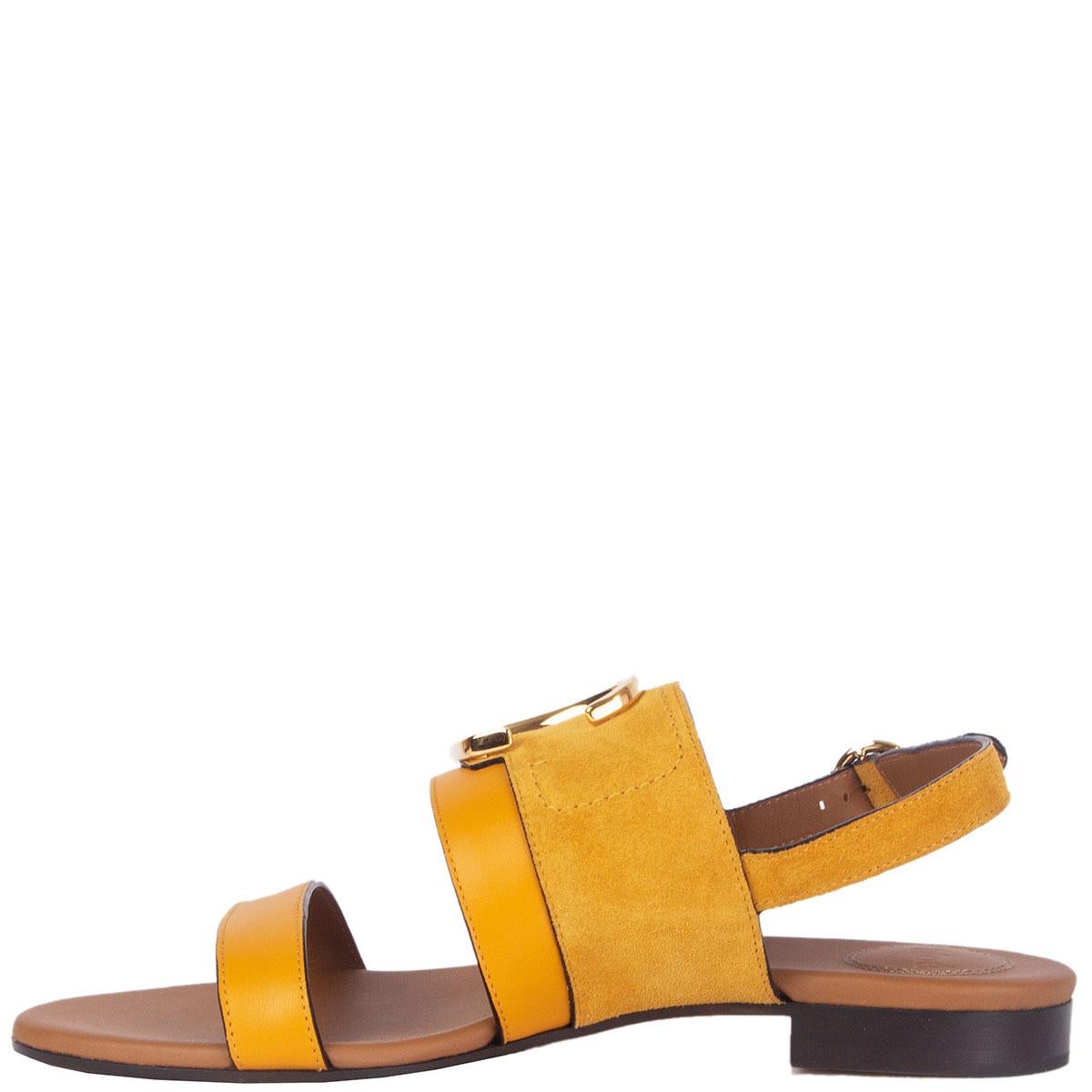 yellow suede sandals
