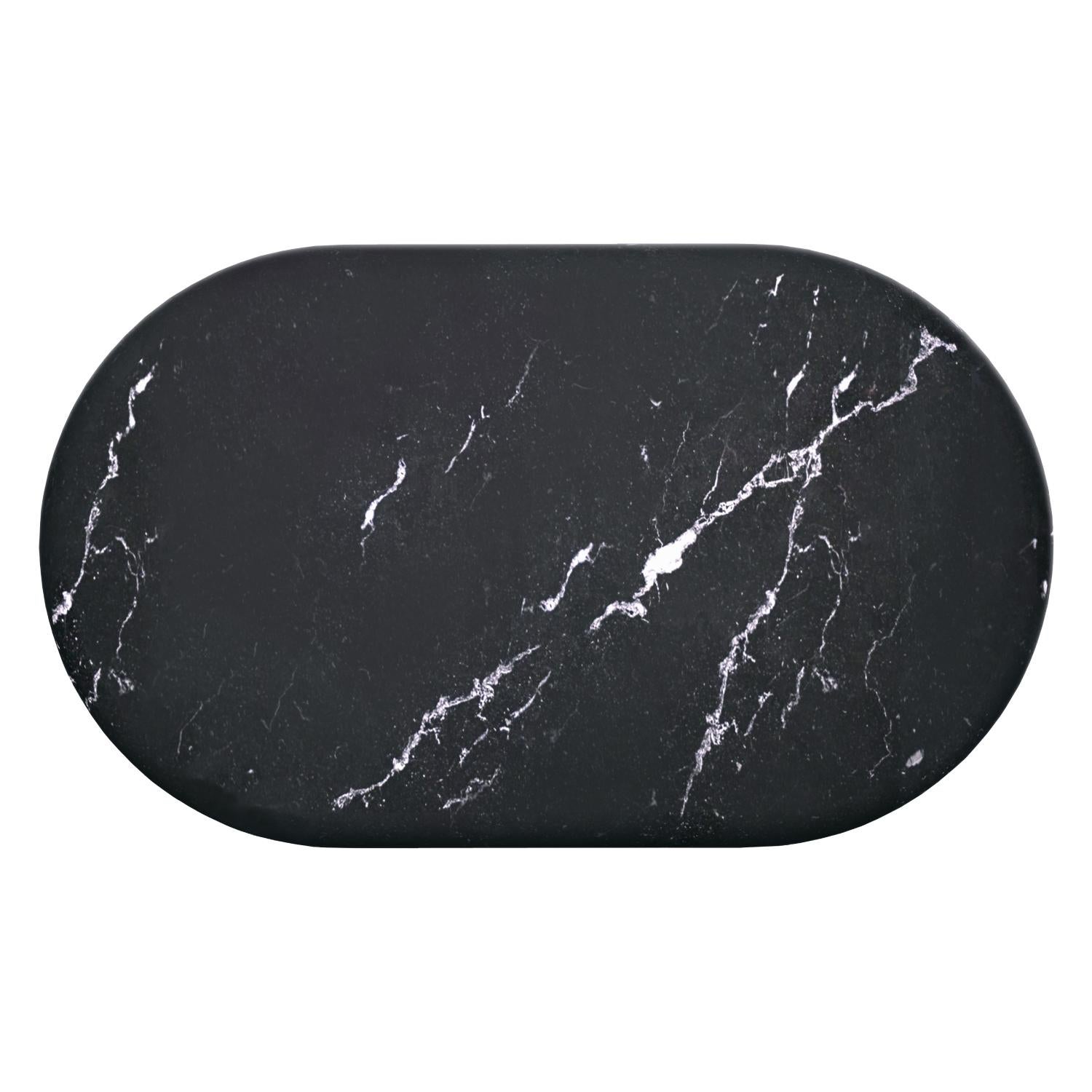 Modern Chloe Curvy Oval Coffee Table in Sculpted Black Marquina Marble by Fred&Juul For Sale