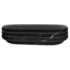 Chloe Curvy Oval Coffee Table in Sculpted Black Marquina Marble by Fred&Juul