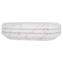 Chloe Curvy Oval Coffee Table in Sculpted Pink Portugal Marble by Fred&Juul