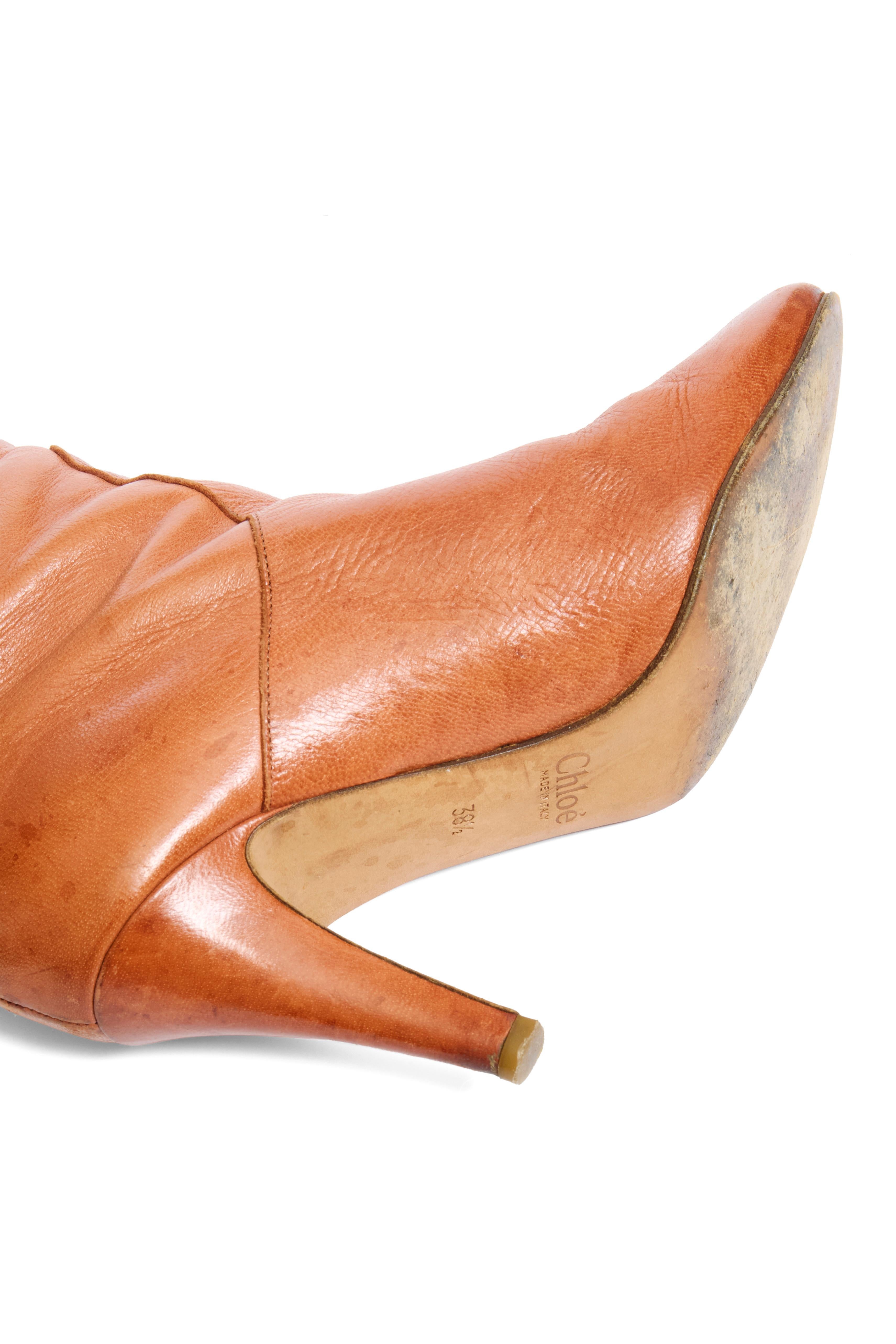 Chloé - Bottes à découpes sur le genou en cuir FW 2008 Made in Italy en vente 5