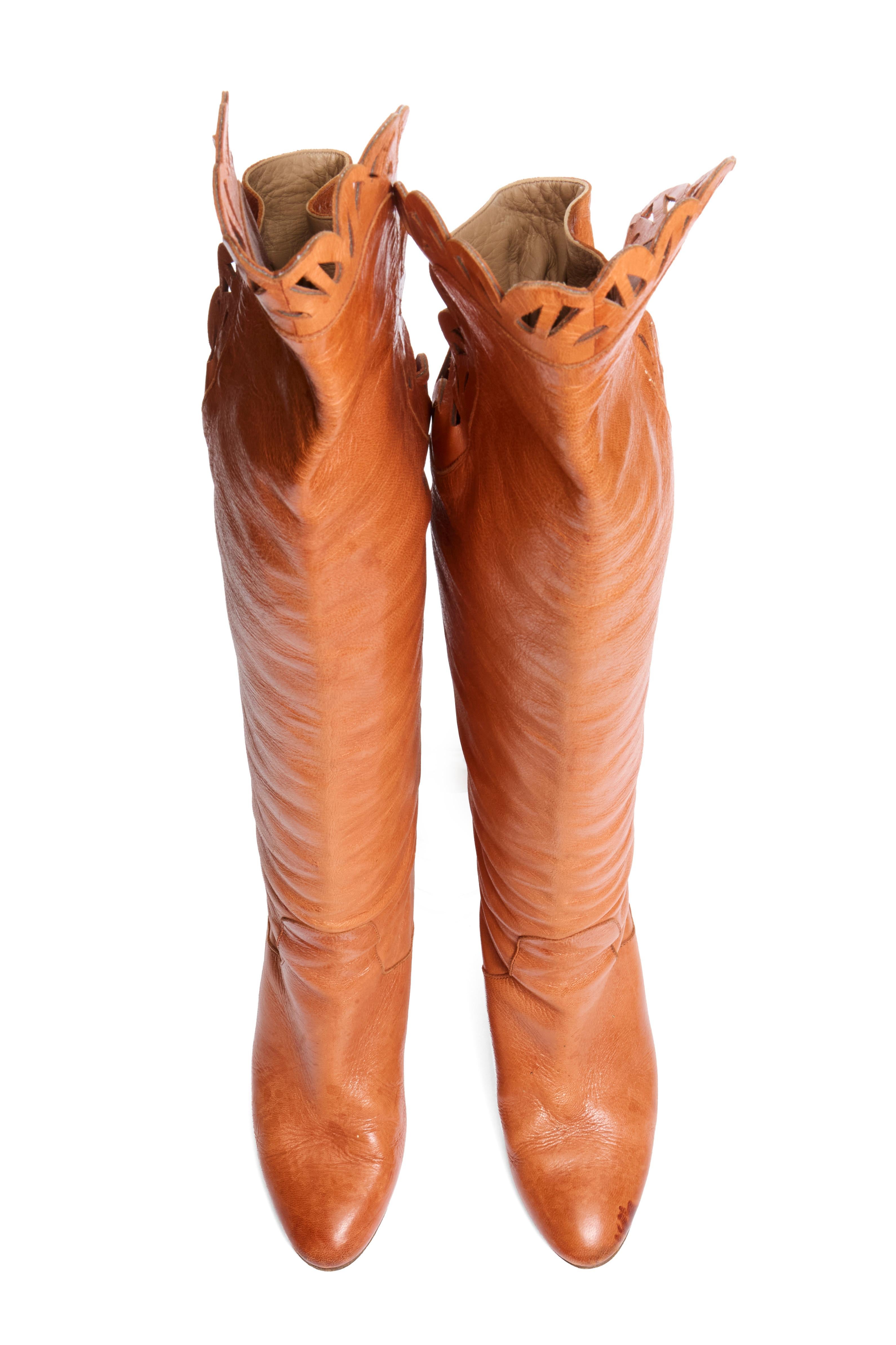 Chloé - Bottes à découpes sur le genou en cuir FW 2008 Made in Italy en vente 3