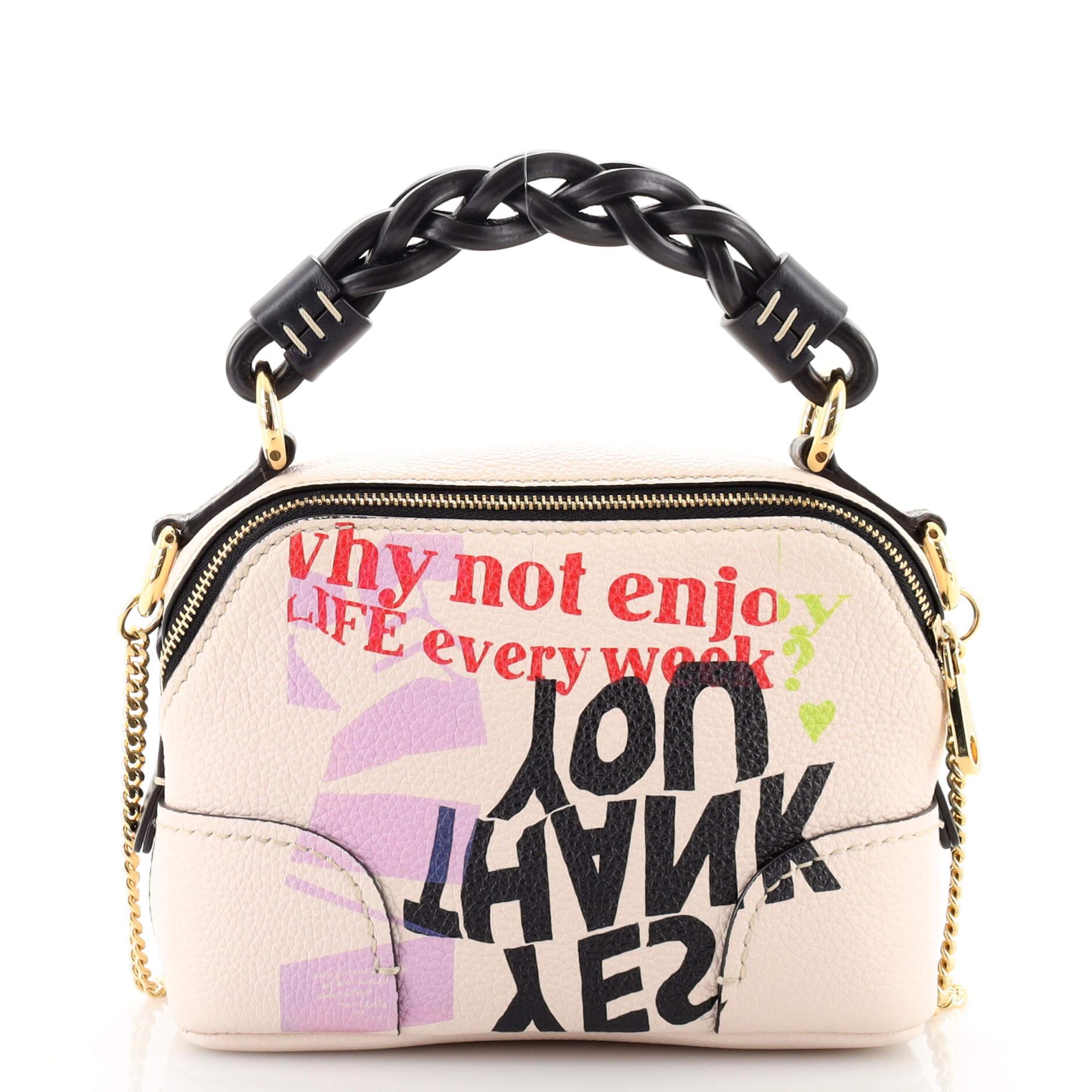 Chloe Daria Chain Bag Print Leather Mini In Good Condition In NY, NY