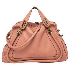 Chloe Dark Beige Leather Large Paraty Shoulder Bag