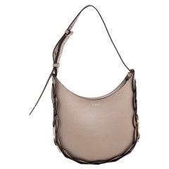 Chloe Dark Beige Leather Small Darryl Hobo