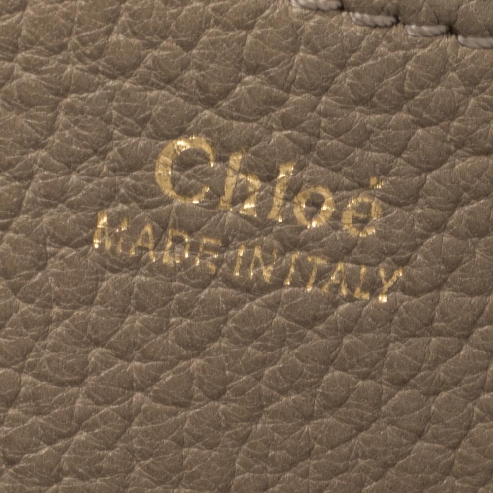 Chloe Dark Beige Leather Small Drew Shoulder Bag 4