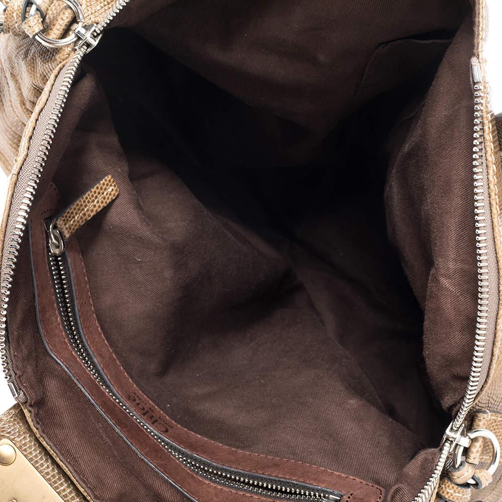 Chloe Dark Beige Lizard Paddington Dome Satchel 6