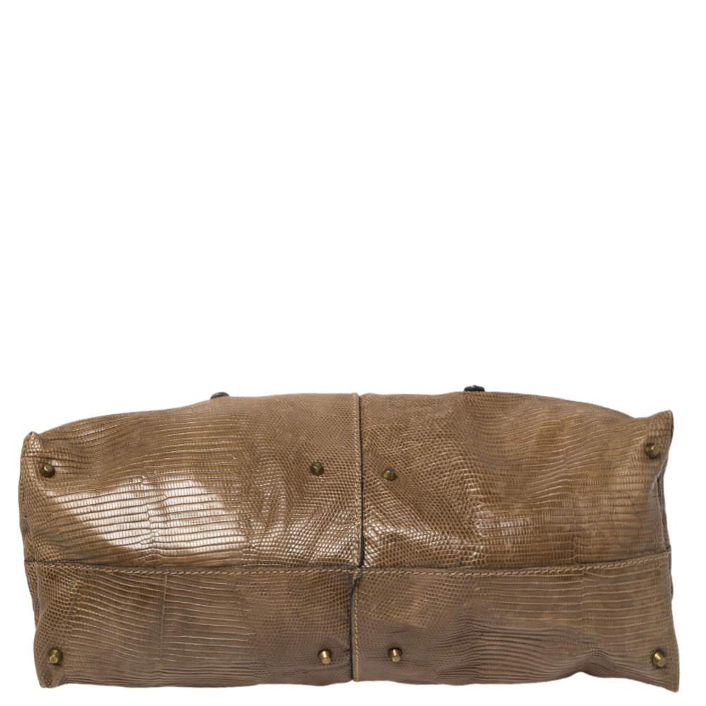 Chloe Dark Beige Lizard Paddington Dome Satchel 4