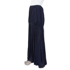 CHLOE - Gonna MAXI in seta blu scuro e ruvida 36 XS