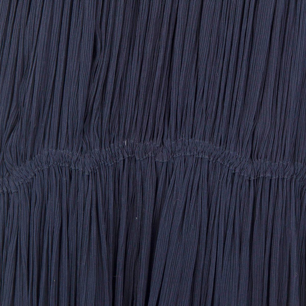 Women's CHLOE dark blue silk RUCHED CHIFFON MAXI Skirt 36 XS For Sale