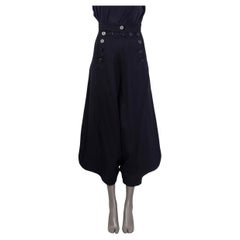 Vintage CHLOE dark blue wool SAILOR BUTTON BALLOON Pants 34 XXS
