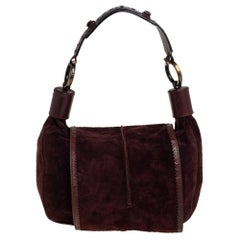 Chloe Dark Brown Brogue Leather and Suede Flap Hobo