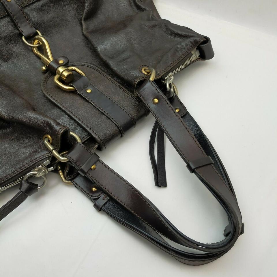 Black Chloé Dark Brown Leather Kerala Shoulder Bag 862271 For Sale