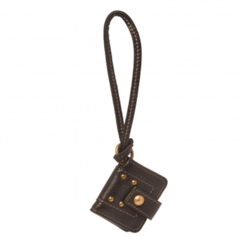 Black Chloe Dark Brown Leather Key Holder For Sale