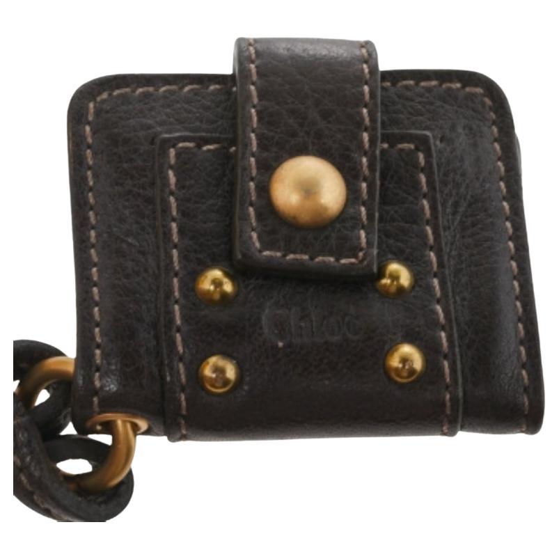 Chloe Dark Brown Leather Key Holder For Sale