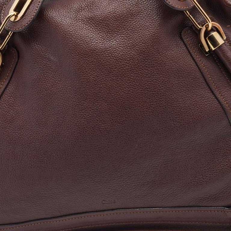 Chloe Dark Brown Leather Large Paraty Satchel For Sale at 1stDibs