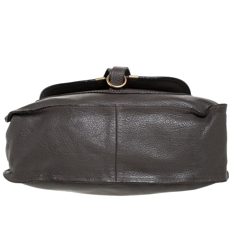 Women's Chloe Dark Brown Leather Medium Marcie Shoulder Bag