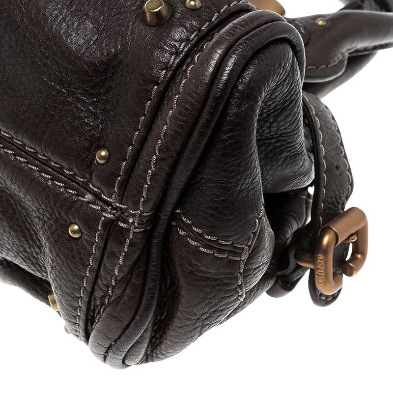 Black Chloe Dark Brown Leather Mini Paddington Satchel