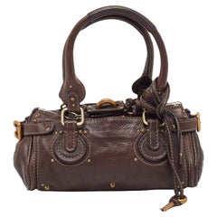 Chloe Mini Paddington Satchel en cuir Brown foncé