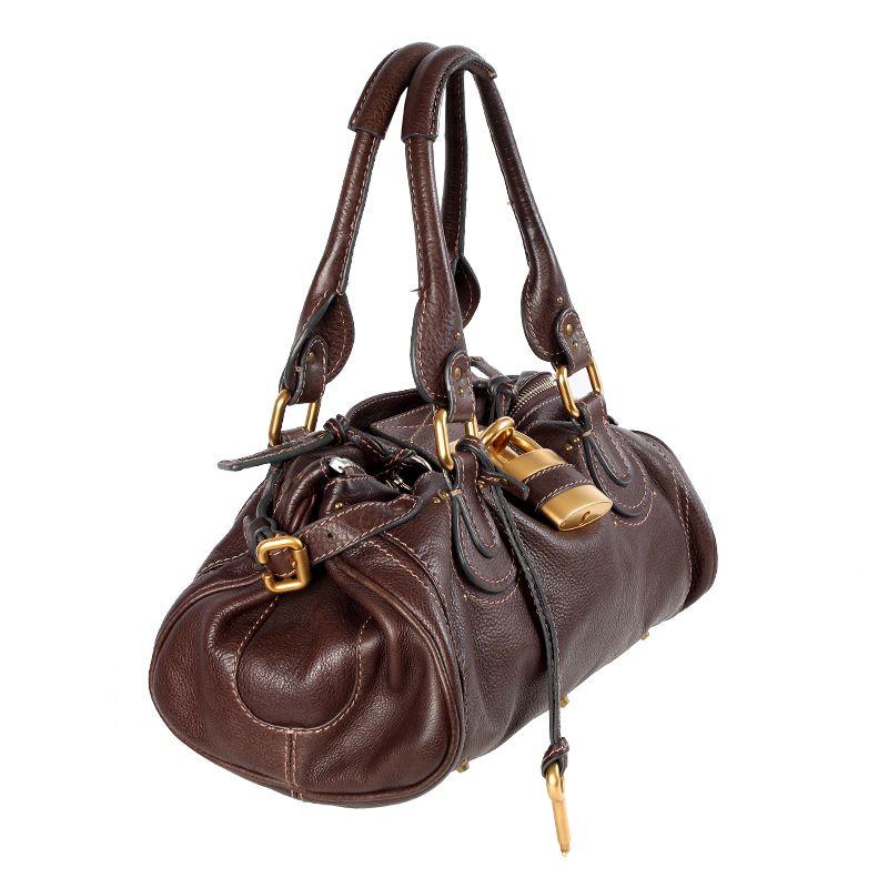 Black CHLOE dark brown leather PADDINGTON Satchel Shoulder Bag