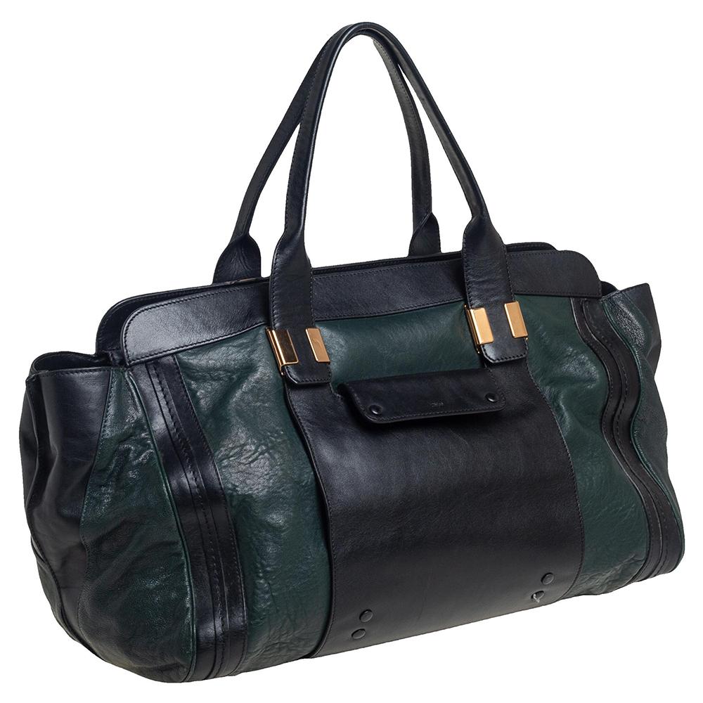 Chloe - Borsa grande Alice in pelle verde scuro e nera In condizioni discrete a Dubai, Al Qouz 2