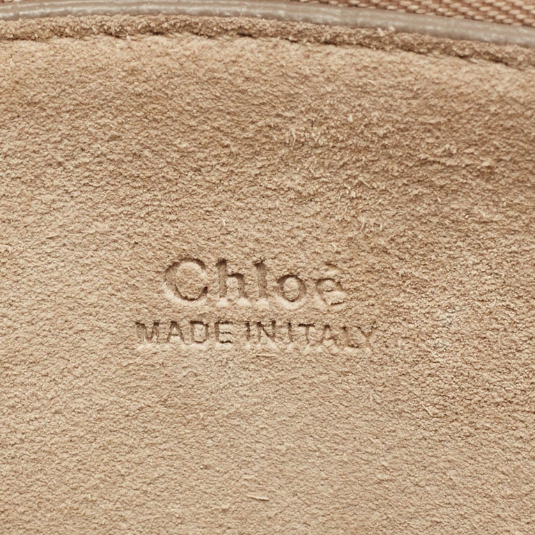 Chloe Dark Green Leather and Suede Medium Faye Shoulder Bag For Sale at