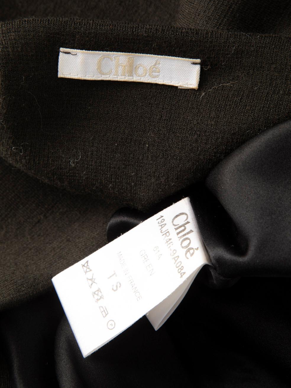 Chloé Dark Green Wool Sleeveless Dress Size S Pour femmes en vente