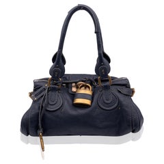 Chloe Dark Grey Leather Paddington Bag Tote Satchel Handbag