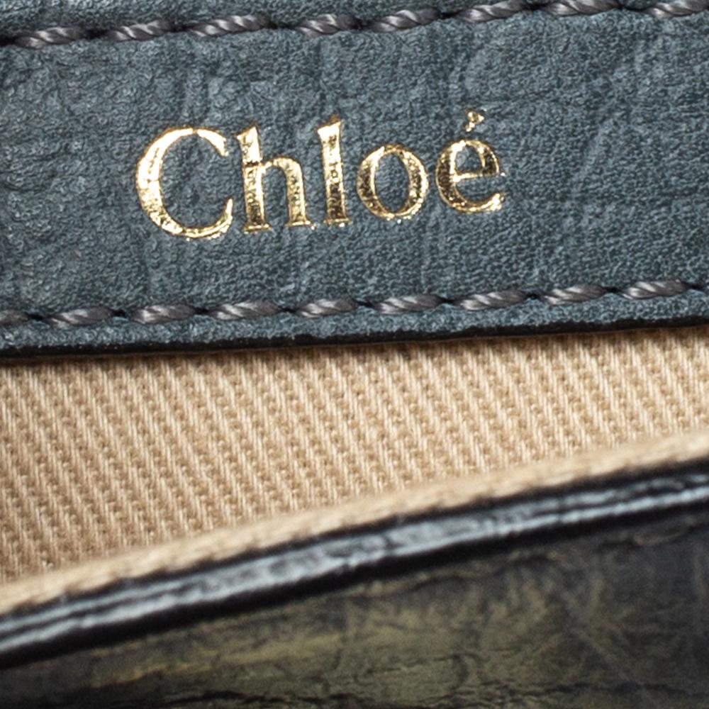 Chloe Dark Grey Leather Sally Clutch 2