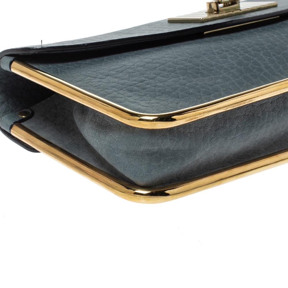 Gray Chloe Dark Grey Leather Sally Clutch