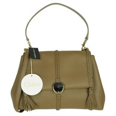 Chloe Dark Nut Grained Calfskin Medium Penelope Umhängetasche